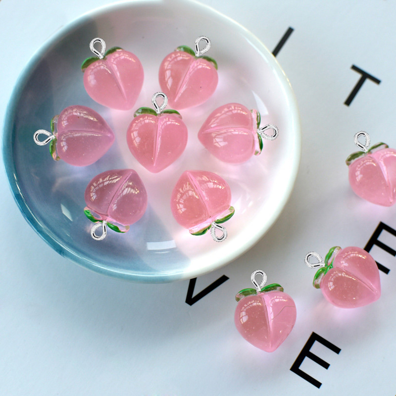 Resin Art Jewellery Kit - 10Pcs 새로운 투명 복숭아 플랫 수지
