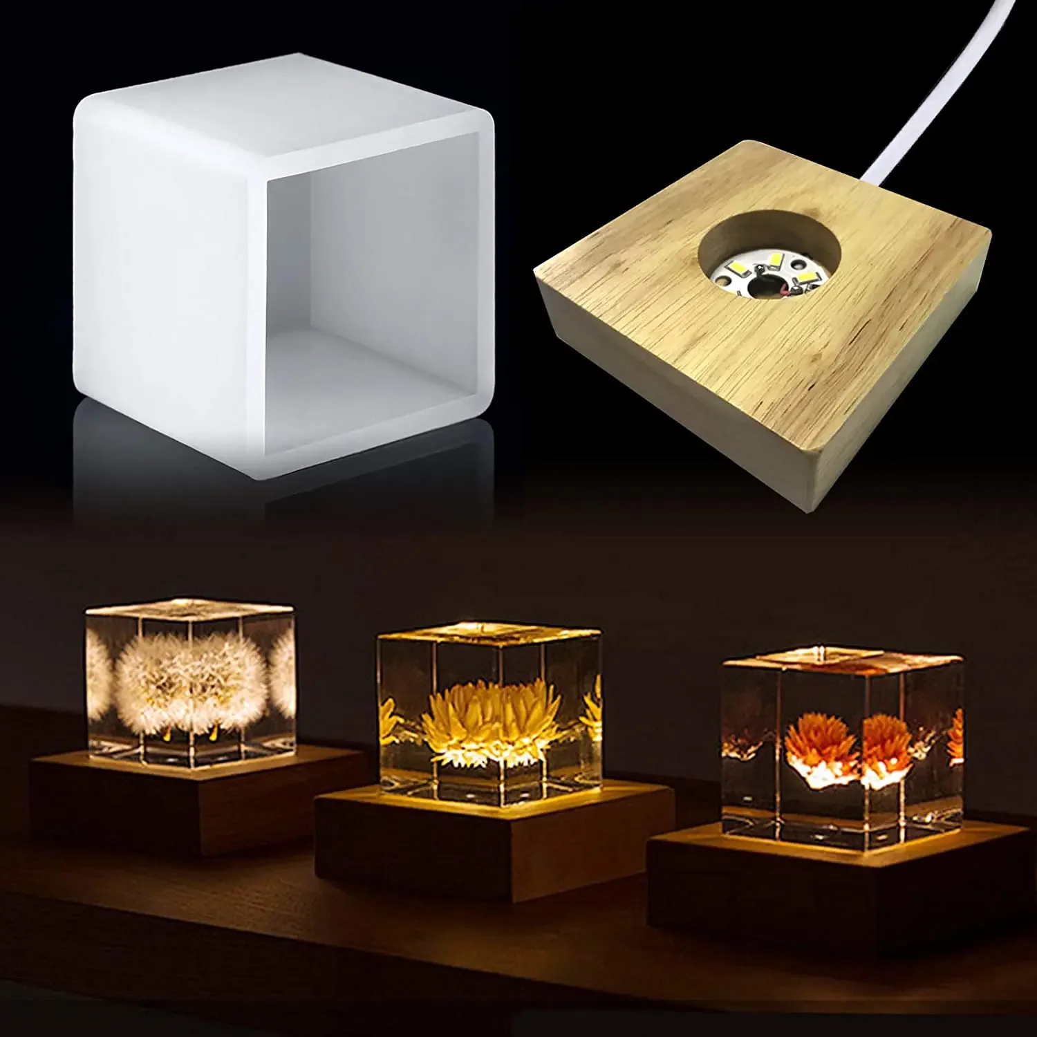 Resin Art And Wood - 사각형 빛 수지 금형, 수지에 대