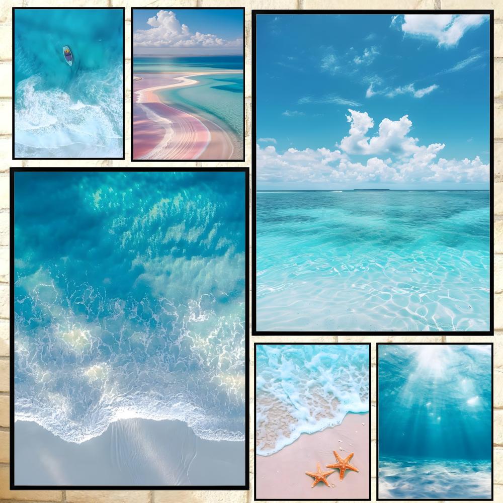Resin Art Beach Theme - 클래식 테마 해변 바다 파도 포스터