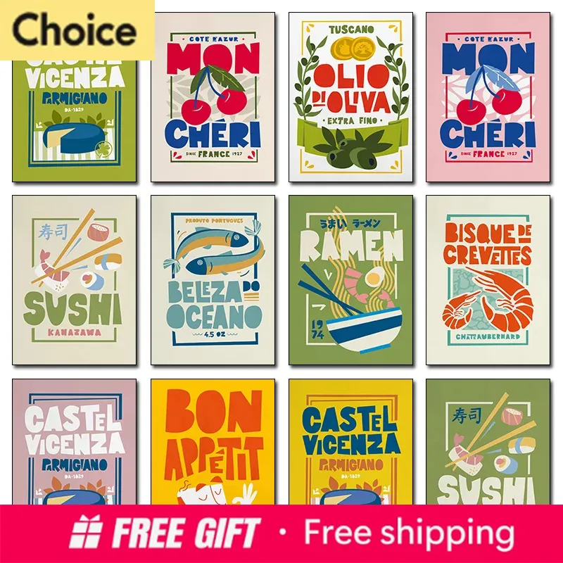 Resin Art Quotes - 2026년 만화풍 재미있는 음식 포스터 프린트,