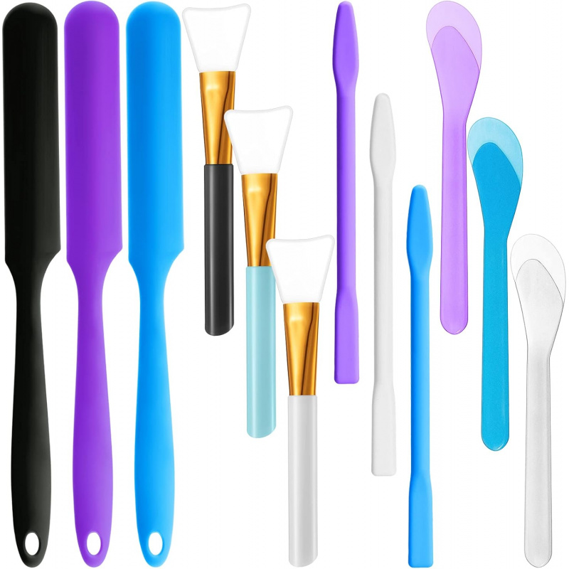 Resin Art Tool Kit - 12실리콘 교반 막대 세트, 실리콘 에폭시