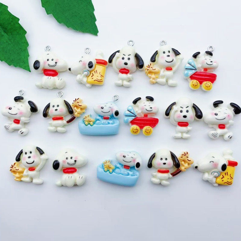 Resin Art Jewellery Kit - 12개 레진 만화 강아지 펜던트, DIY