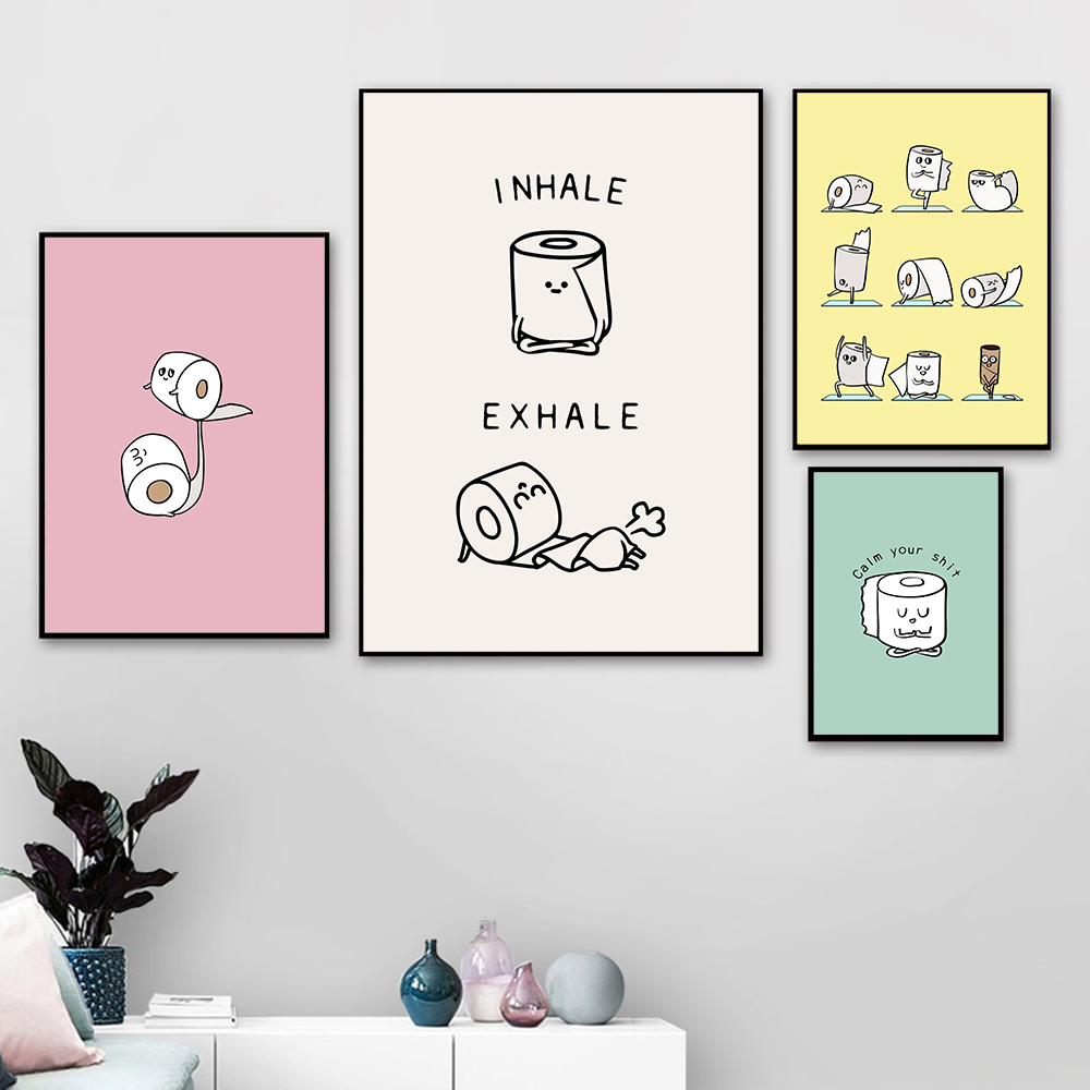 Resin Art Quotes - 화장지 요가 재미있는 명언 미니멀리스트 벽