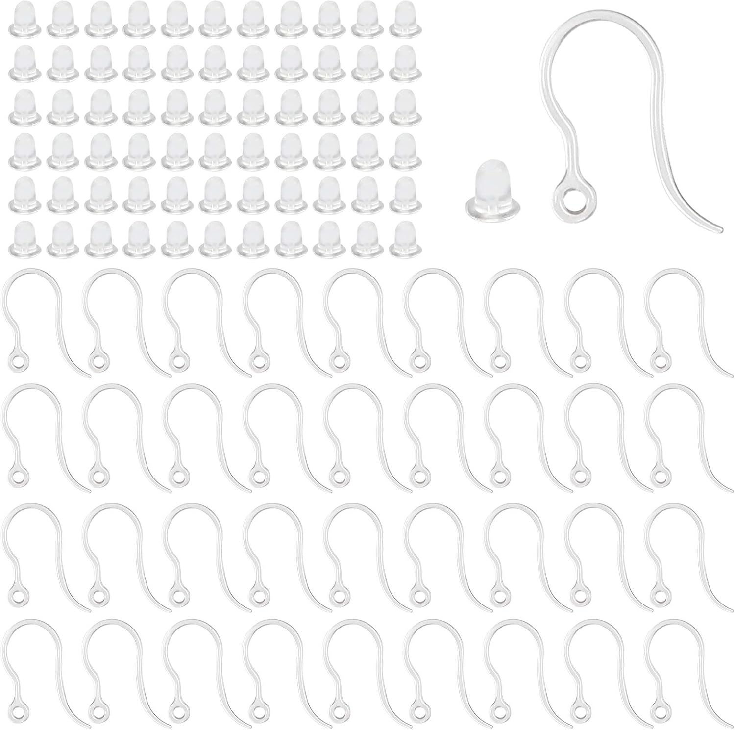 Resin Art Jewellery Kit - 40개 투명 플라스틱 귀걸이 훅 이어