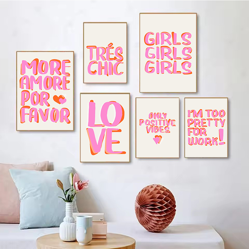 Resin Art Quotes - 북유럽 스타일의 사랑스러운 컬러풀한 핑크 러브