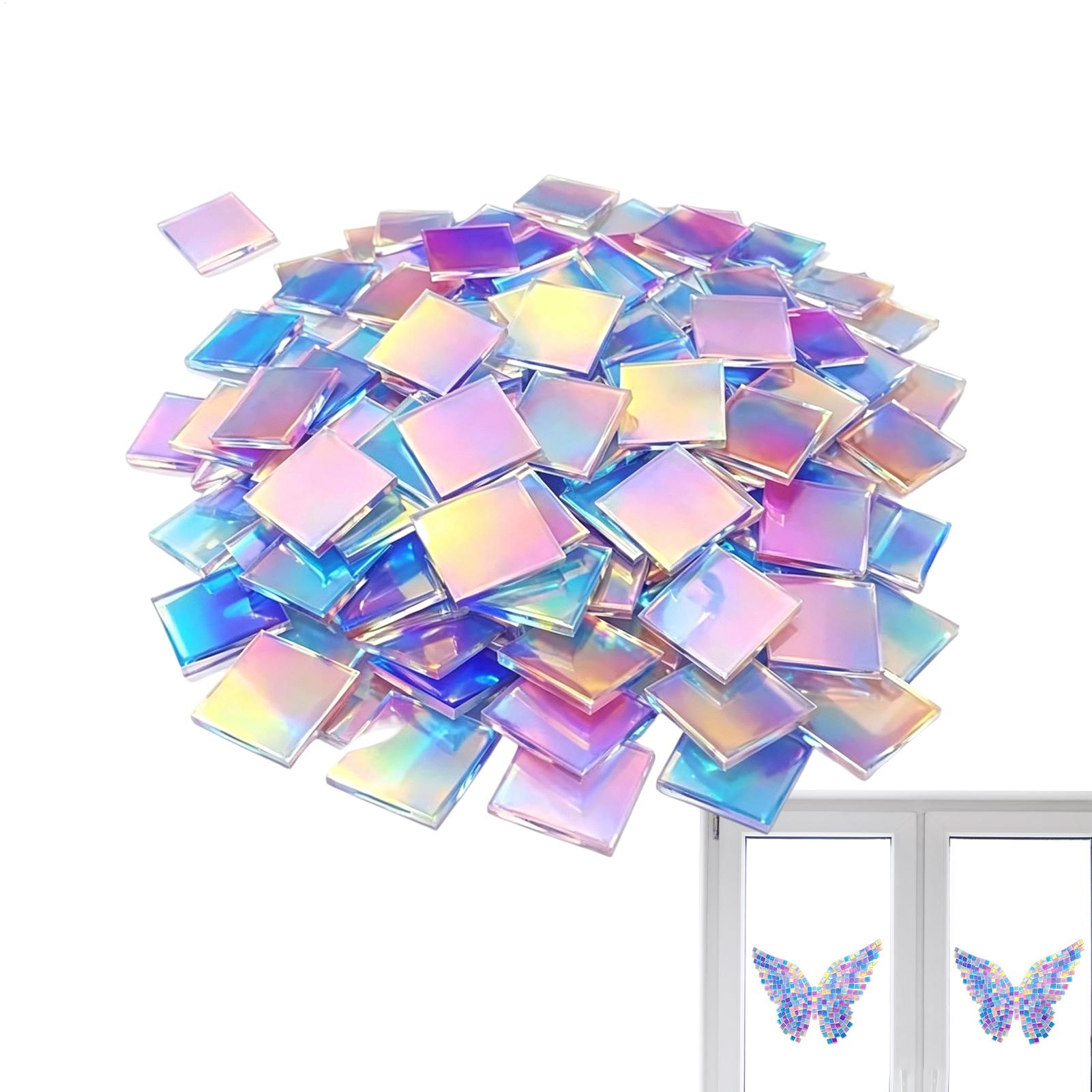 Resin Art Acrylic - 홀로그램 아크릴 사각형 100개 다채로운 고선명