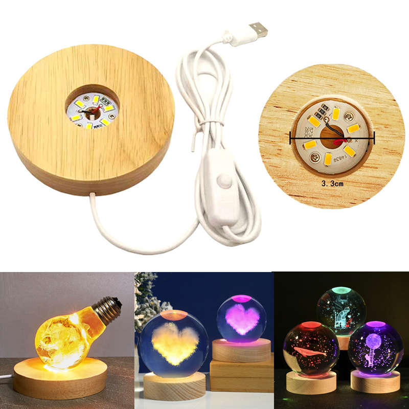 수 지 아트 디스플레이 라운드 나무 다채로운 LED 빛 - Resin Art And Wood 리뷰 및 가격