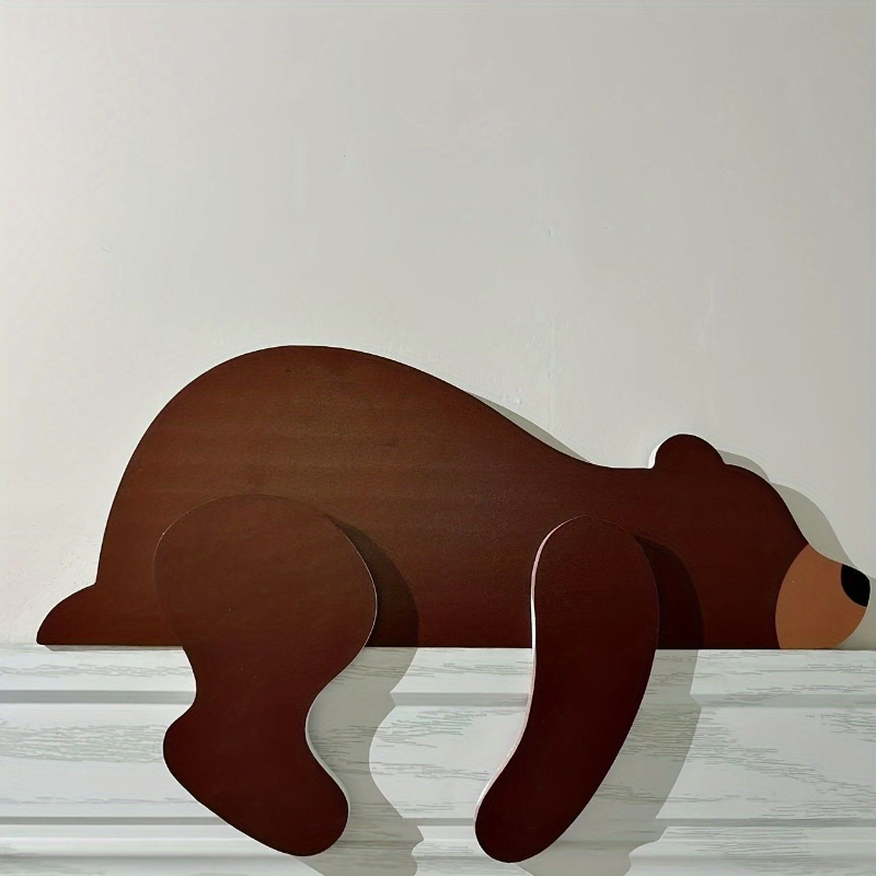 북유럽 스타일 새로운 재미 나무 갈색 곰 문 상단 장식 - Resin Art And Wood 리뷰 및 가격