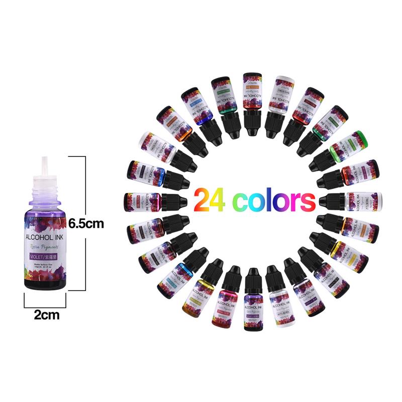 24 색/세트 10ml 수지 안료 아트 잉크 알코올 액 - Resin Dye Opaque 리뷰 및 가격