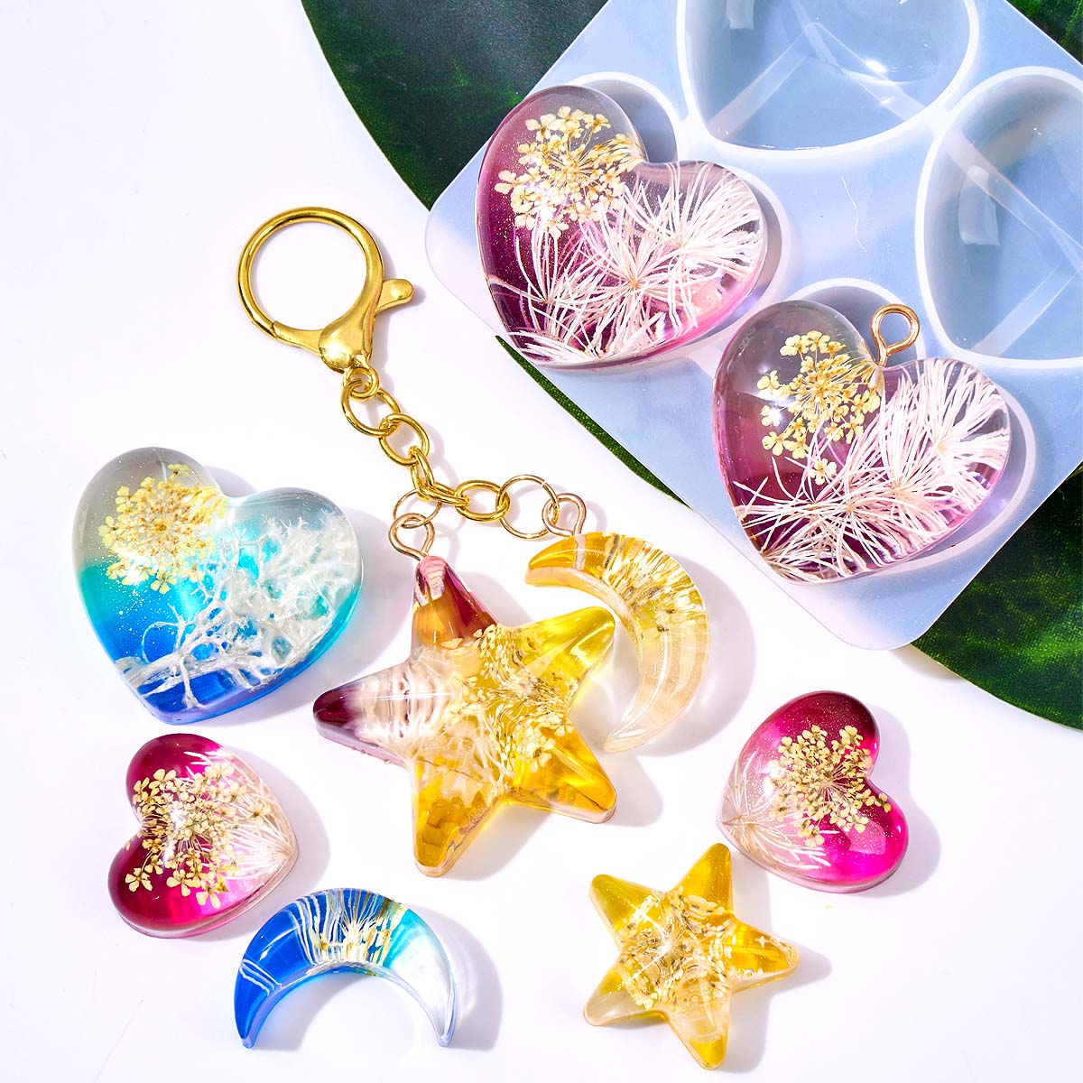 하트 스타 문 펜던트 실리콘 몰드 DIY 에폭시 레진  - Resin Art Acrylic 리뷰 및 가격
