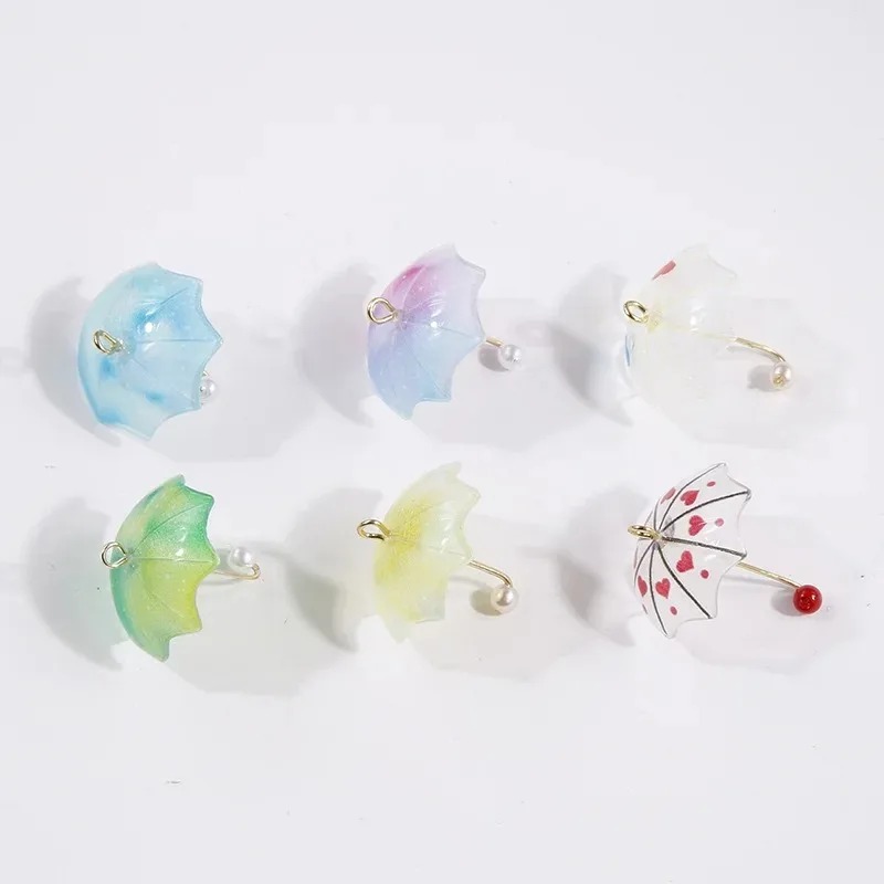 6개 3D 귀여운 비치 우산 아크릴 참 미니 파라솔 펜 - Resin Art Beach Theme 리뷰 및 가격