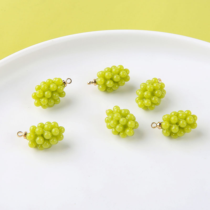 6개의 귀여운 작은 포도 모양 레진 참, 입체 과일 펜 - Resin Art Jewellery Kit 리뷰 및 가격