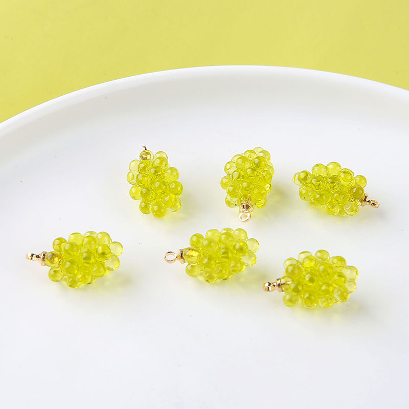 6개의 귀여운 작은 포도 모양 레진 참, 입체 과일 펜 - Resin Art Jewellery Kit 리뷰 및 가격