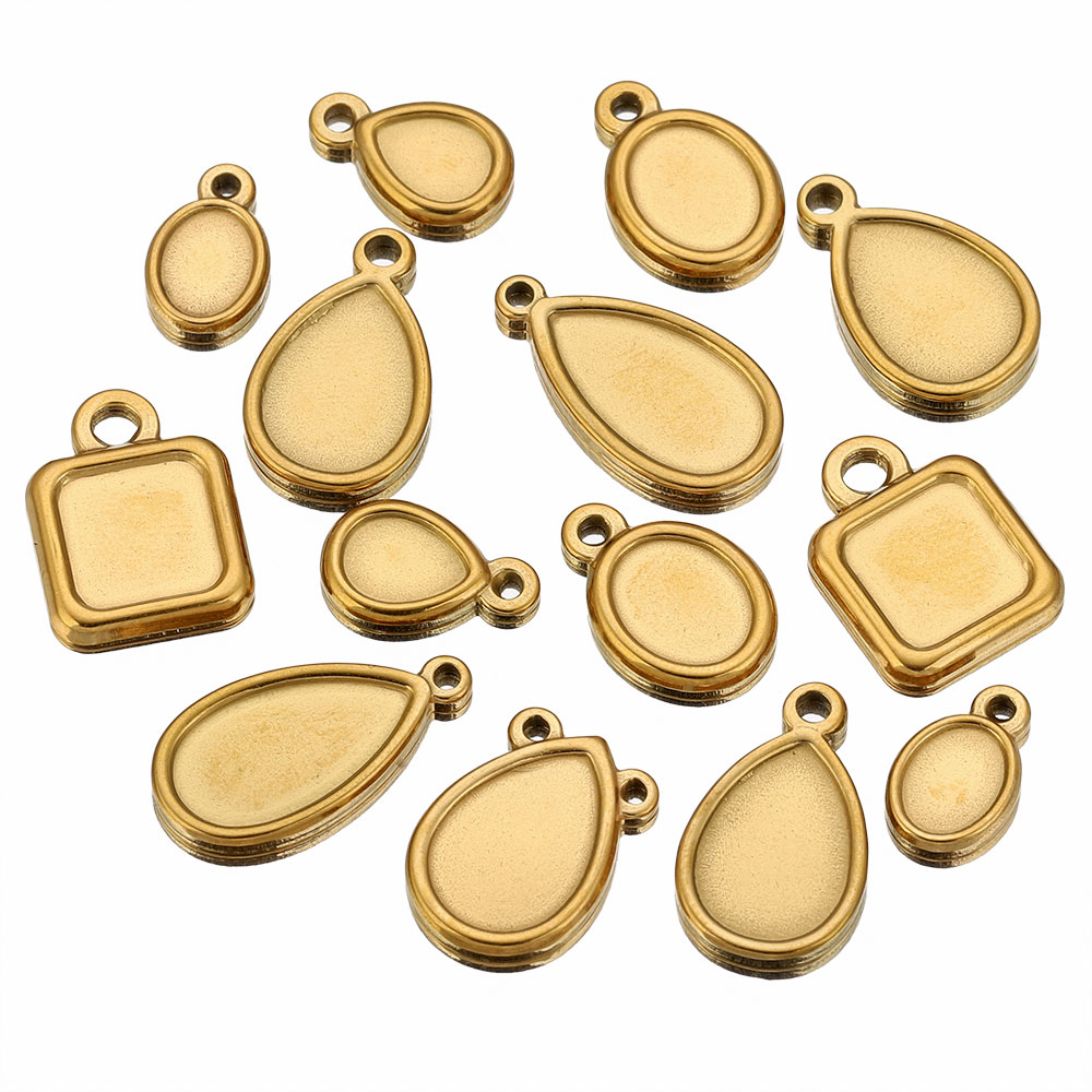 5개 스테인레스 스틸 사각형 드롭 라운드 타원형 베젤  - Resin Art Jewellery Kit 리뷰 및 가격