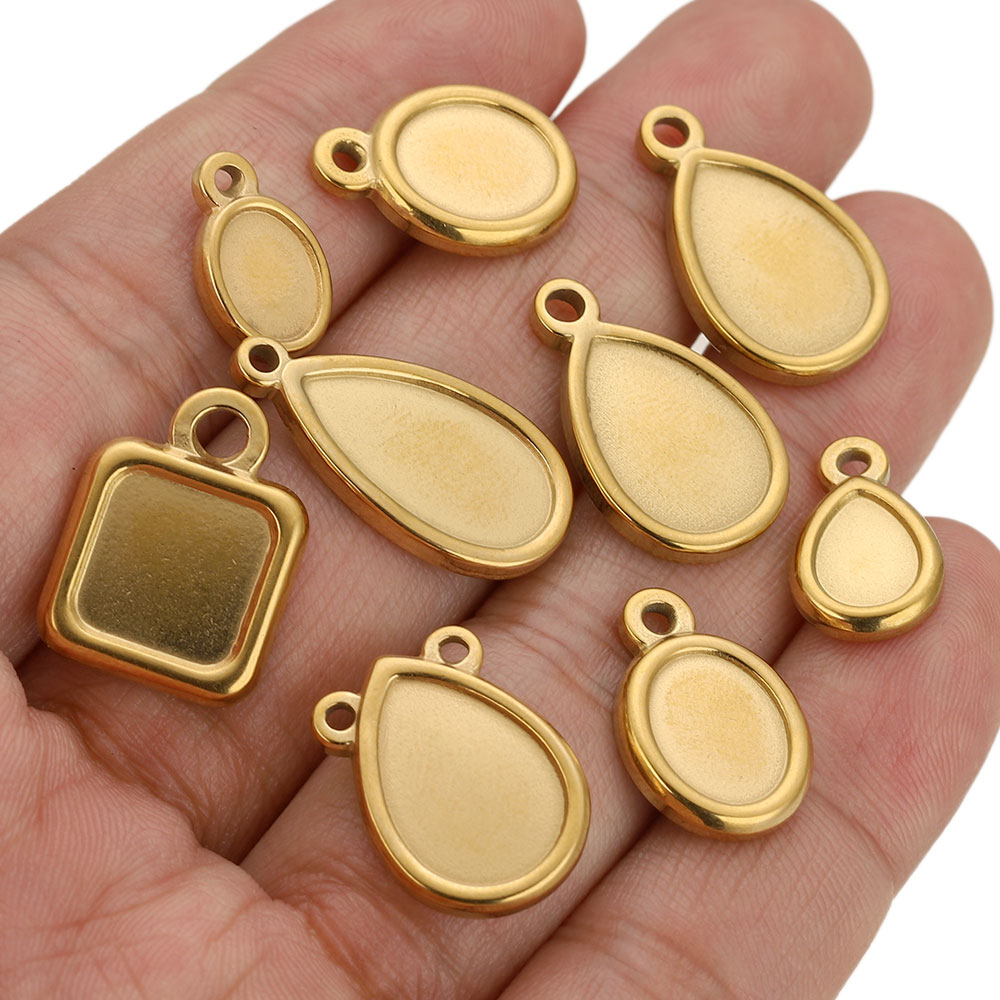 5개 스테인레스 스틸 사각형 드롭 라운드 타원형 베젤  - Resin Art Jewellery Kit 리뷰 및 가격