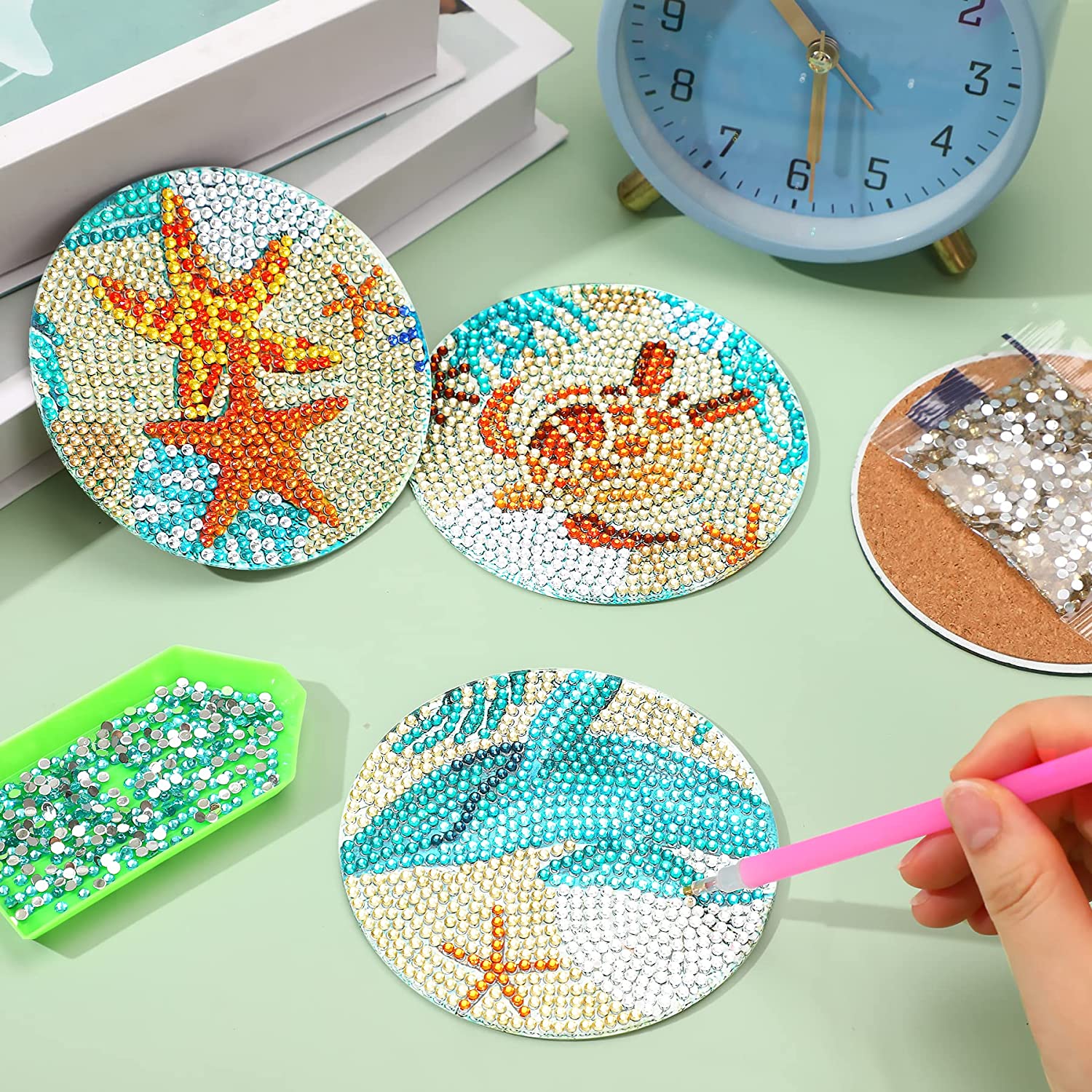 성인용 DIY 다이아몬드 페인팅 컵 받침, 거치대 미끄 - Resin Art And Wood 리뷰 및 가격