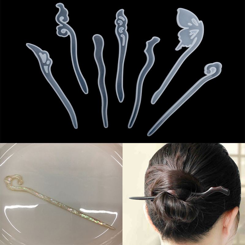 1Pcs 머리핀 헤어 스틱 실리콘 금형 레이디 머리 장 - Resin Art Tool Kit 리뷰 및 가격