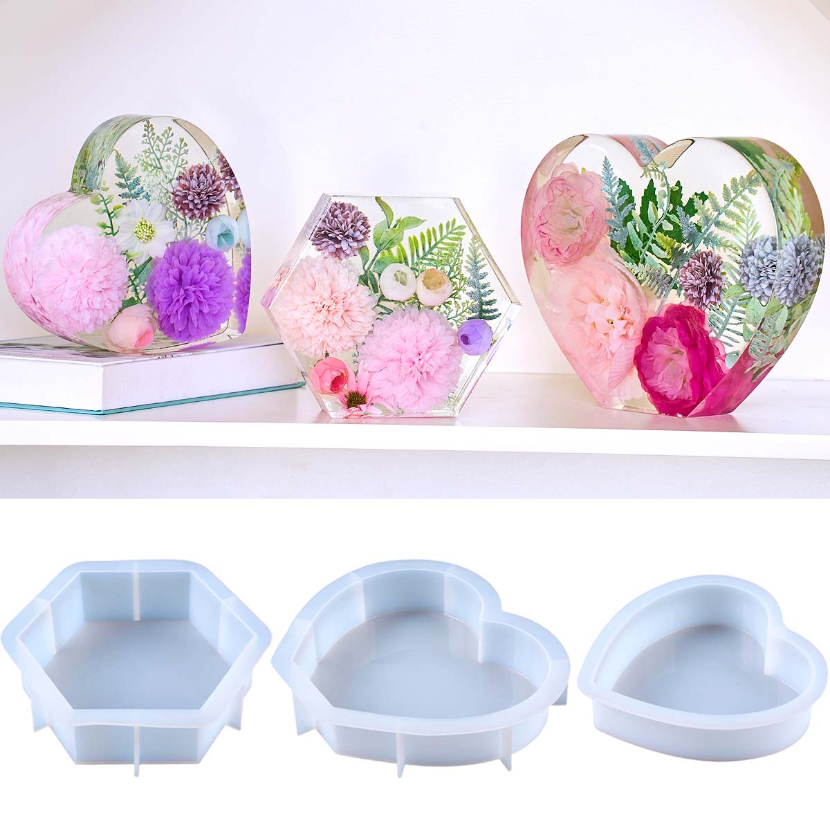 하트 육각형 장식품 북엔드 실리콘 몰드 DIY 수제 기 - Resin Art Stone 리뷰 및 가격