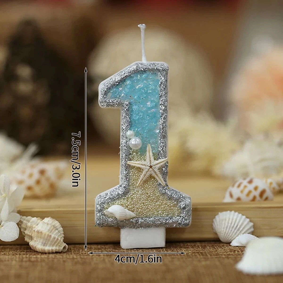 0-9 번호 반짝이 양초 여름 해변 불가사리 생일 케이 - Resin Art Beach Theme 리뷰 및 가격