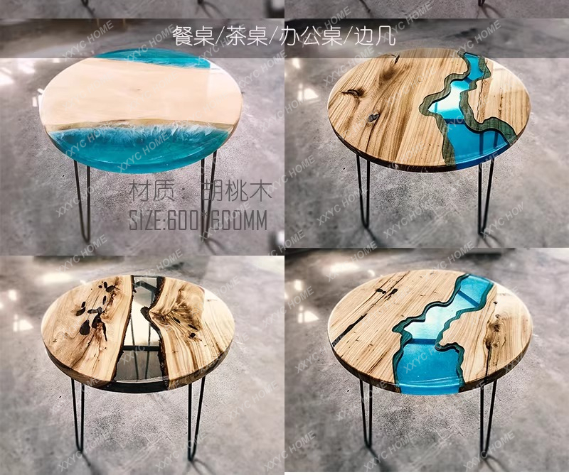 창의적인 예술적인 다이닝 테이블 에폭시 레진 리버 원목 - Resin Art And Wood 리뷰 및 가격