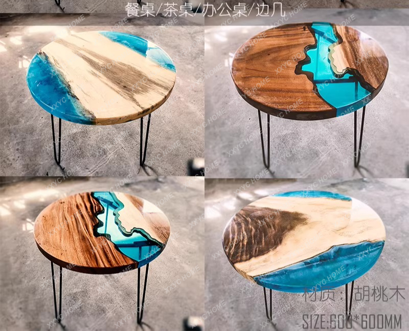 창의적인 예술적인 다이닝 테이블 에폭시 레진 리버 원목 - Resin Art And Wood 리뷰 및 가격
