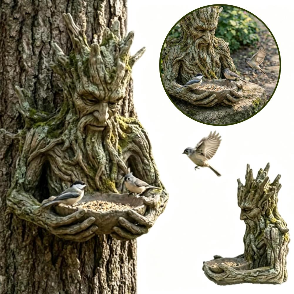 날씨에 강한 레진 나무 얼굴 모양 새 모이통, 나무 줄 - Resin Art And Wood 리뷰 및 가격