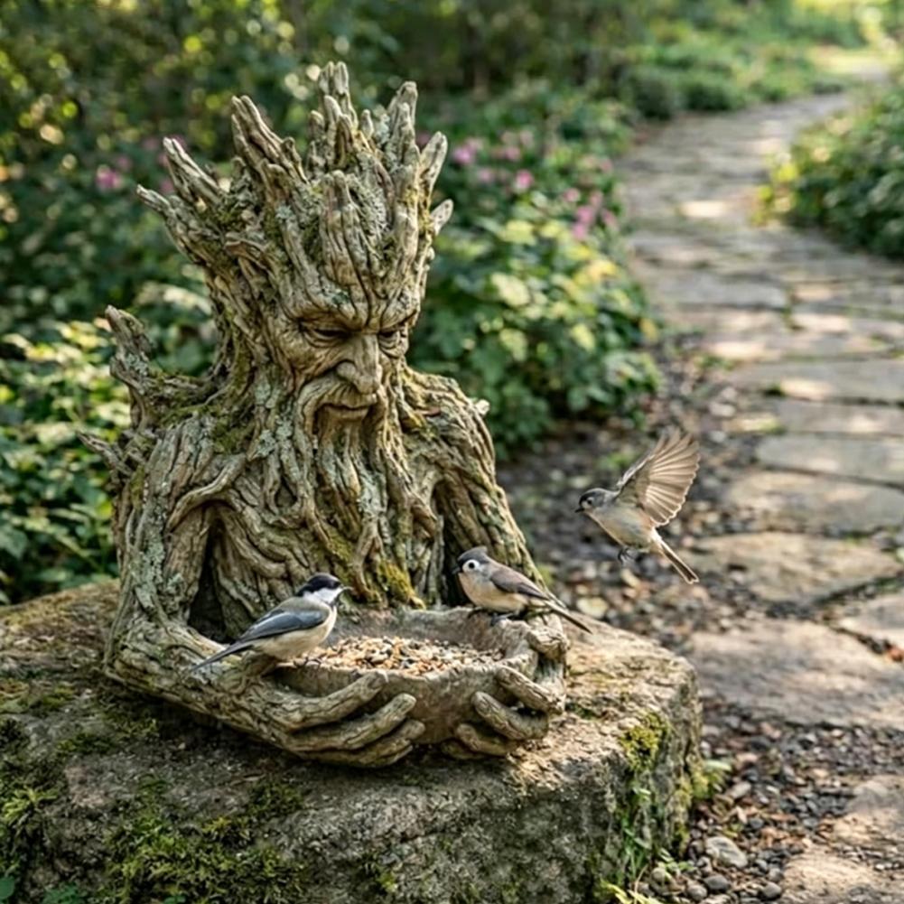 날씨에 강한 레진 나무 얼굴 모양 새 모이통, 나무 줄 - Resin Art And Wood 리뷰 및 가격
