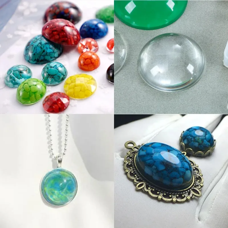 1pcs 실리콘 몰드 하프 볼 오블레이트 카보숑 펜던트 - Resin Art Tool Kit 리뷰 및 가격