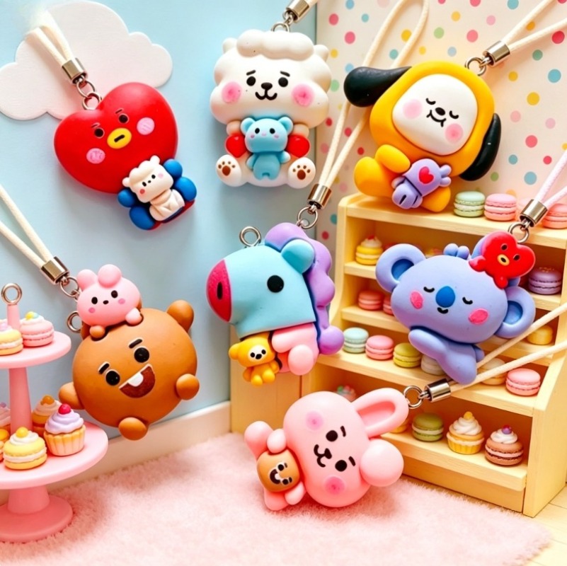 7pcs BT21 수지 만화 참 DIY 액세서리 공예  - Resin Art Jewellery Kit 리뷰 및 가격