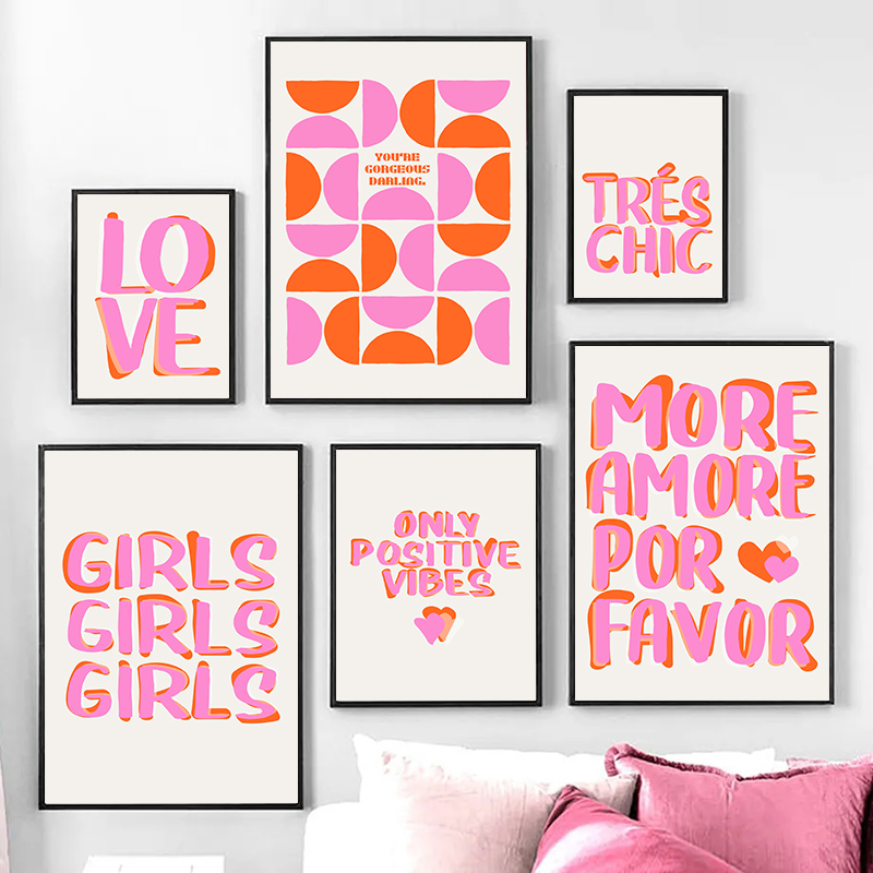 북유럽 스타일 긍정적인 분위기 소녀 핑크 영감을 주는  - Resin Art Quotes 리뷰 및 가격