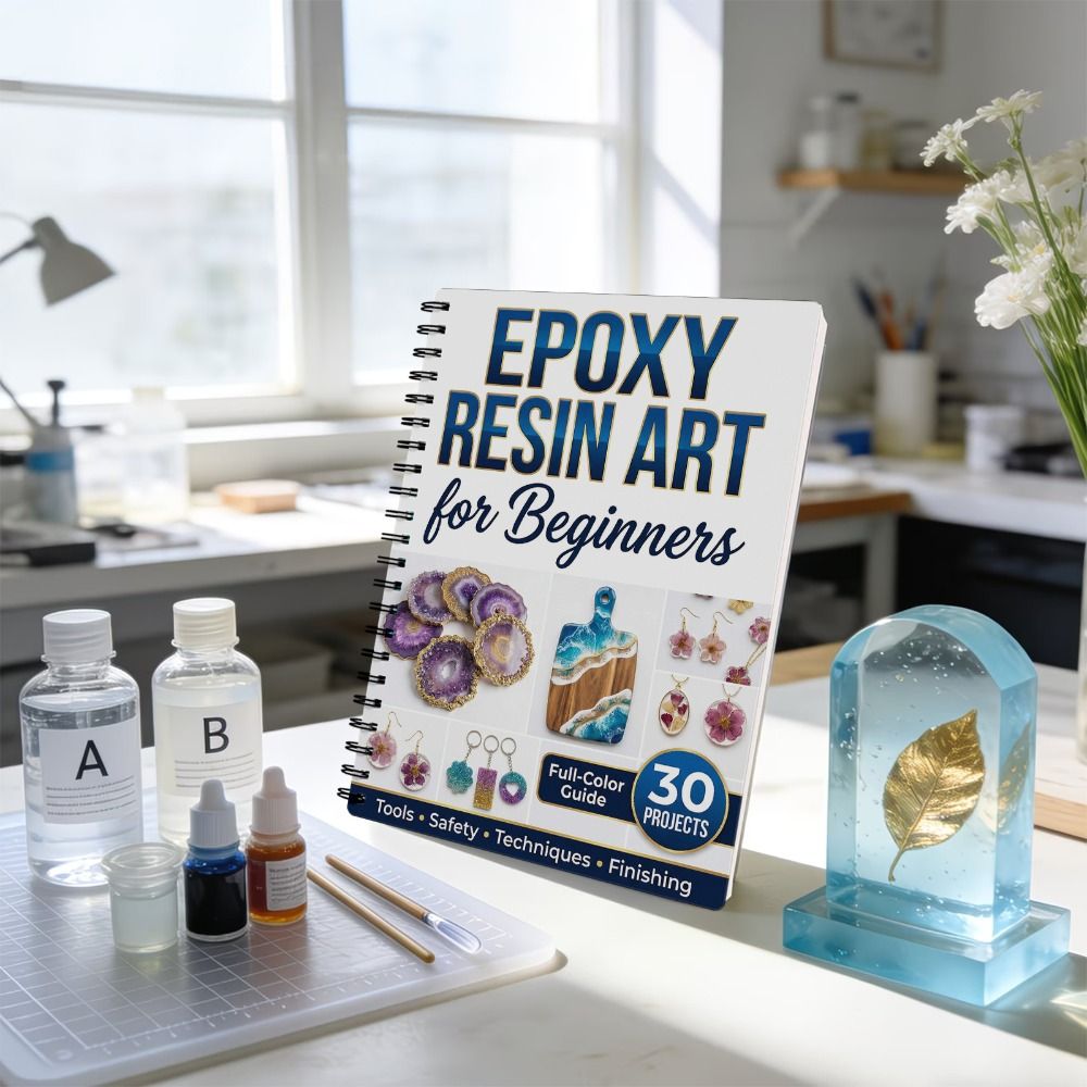 단계별 에폭시 레진 아트 핸드북 일러스트가 포함된 30 - Resin Art Guide Book 리뷰 및 가격
