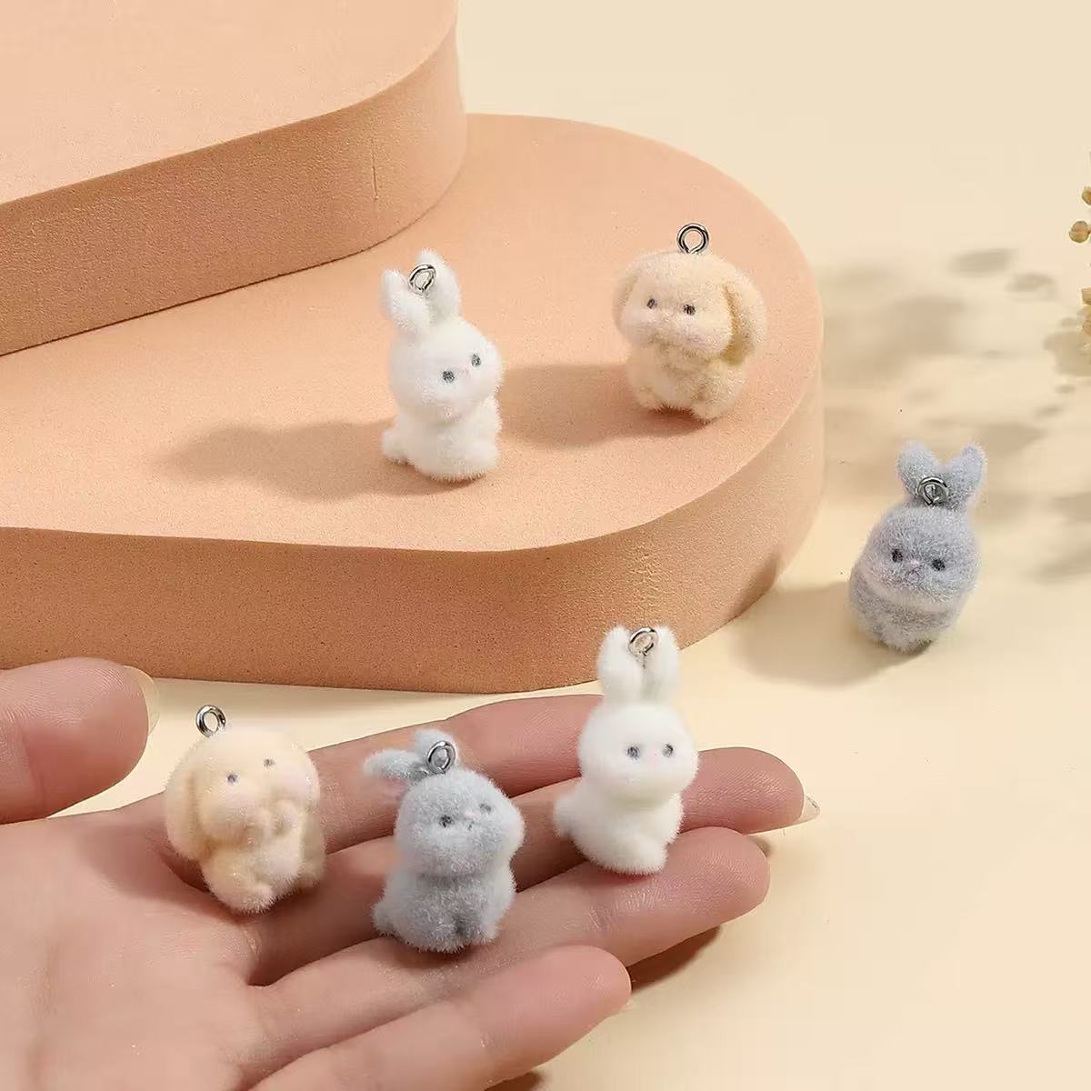 10개 플로킹 작은 토끼 레진 참 동물 펜던트 DIY  - Resin Art Jewellery Kit 리뷰 및 가격
